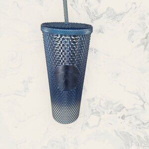 Starbucks 24oz Holiday 2023 ICICLE Blue Silver  Ombre Gradient Studded Tumbler